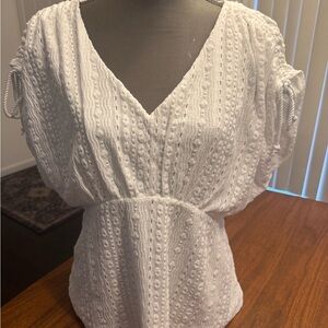 LOFT White Textured Blouse